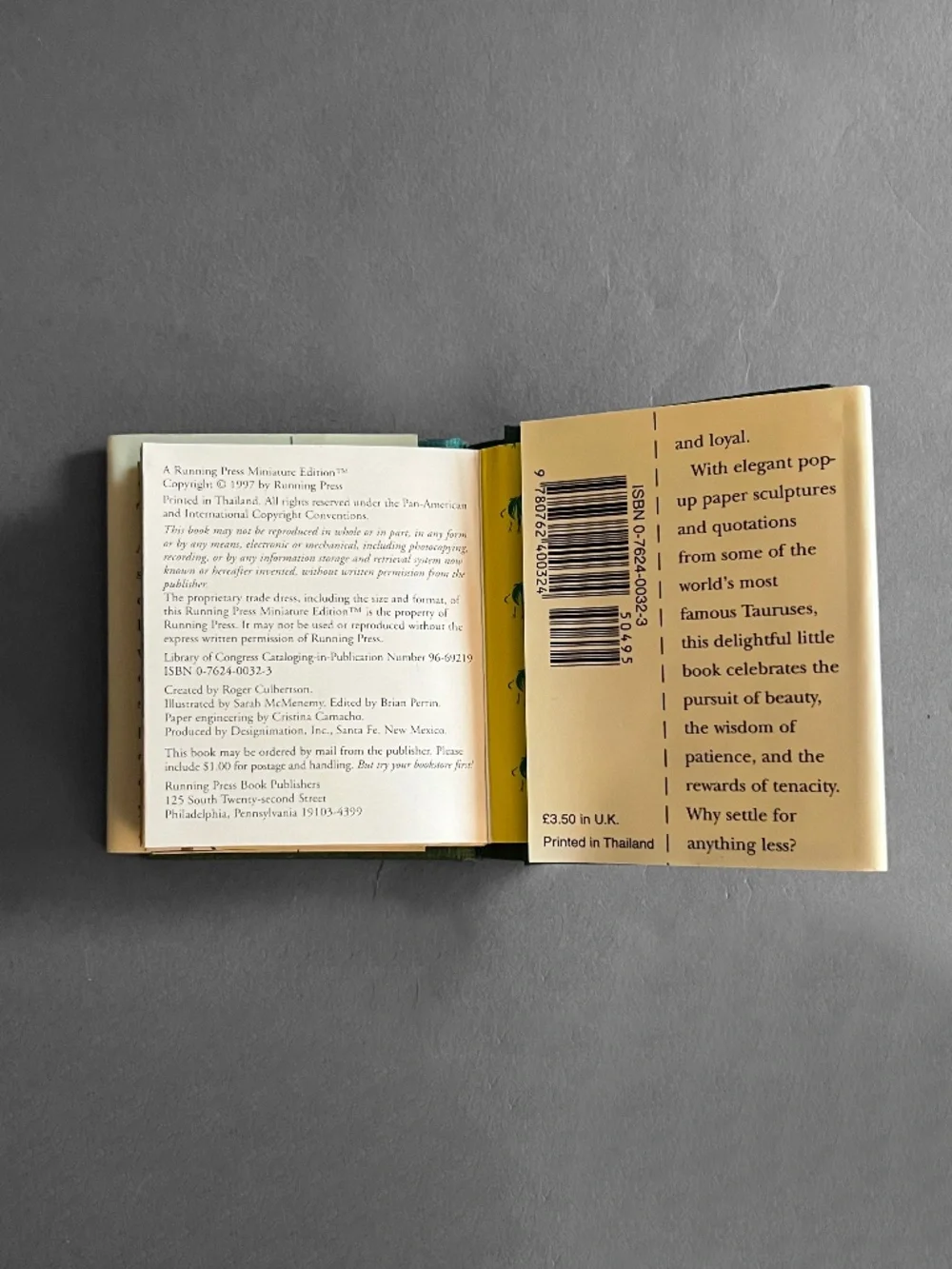 Taurus Mini Pop-Up Book
